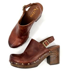 Korks by Kork-Ease Rosenthal Rust Brown Leather Clog 8/39